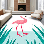 Pink Flamingo Tropical Grass Water Rug