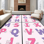 Alphabet Kids Fun Pink Purple Elements Rug
