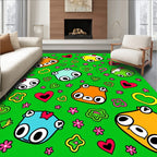 Playful Cartoon Characters Heart Filled Rug