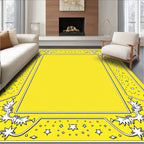 Yellow Starburst Whimsical Border Rug