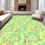 Whimsical Floral Abstract Pastel Swirl Rug