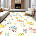 Cute Cartoon Animals Alphabet Kids Print Rug