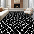 Monochromatic Wire Mesh Overlay Rug