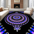 Circular Violet Blue Mandala Rug