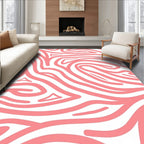 Coral Pink Swirl Animal Print Rug