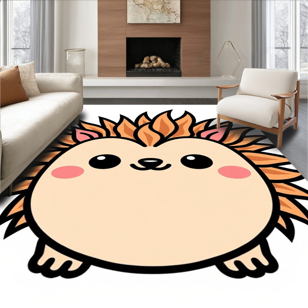 Cute Orange Spiky Animal Rug