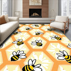 Cheery Bee Honeycomb Art Rug
