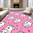 Whimsical Pink Cow Cute Kawaii Repeat Rug