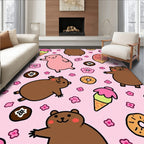 Cute Pink Hamsters And Sweet Treats Rug