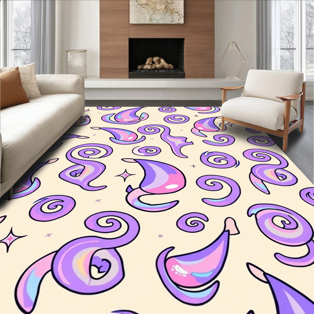 Pastel Swirl and Teardrop Meadow Rug