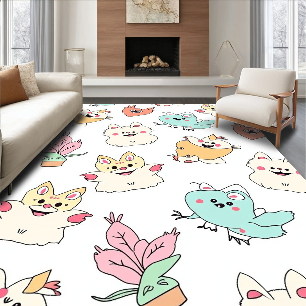 Playful Creature Whimsy Garden Rug