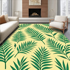 Verdant Fronds On Cream Background Rug