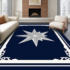 Deep Blue Starburst Geometric Elegance Rug