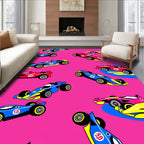 Bold Racing Cars Pop Art Rug
