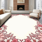 Whimsical Floral Bunny Outline Rug