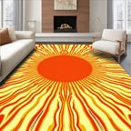 Radiant Sunny Orange Yellow Rays Rug