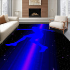 Astronaut Blue Silhouette Starry Night Rug