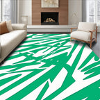 Vibrant Green Swoosh Abstract Rug