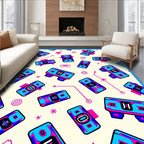 Retro Futuristic Blockburst Rug