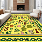 Whimsical Alphabet Animals Garden Decor Rug