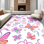 Whimsical Butterfly Garden Swirls Rug
