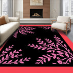 Pink Floral Branch Corner Accents Rug