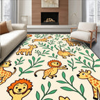 Whimsical Safari Animals Greenery Playtime Rug