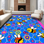 Playful Bee Hive Kids Honeycomb Rug