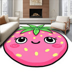 Cute Pink Strawberry Face Rug