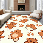 Caramel Teddy Bear Paw Print Rug