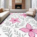 Pink Butterfly Botanical Garden Rug