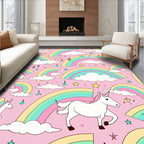 Pastel Unicorn Rainbow Cloud Adventure Rug