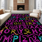 Neon Alphabet Art Rug