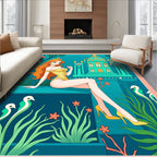 Golden Queen Turquoise Temple Seascape Rug