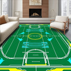 Green Turquoise Yellow Geometric Field Rug