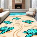 Turquoise Sea Turtle Beach Journey Rug