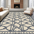 Naval Blue Intertwined Rope Grid Rug