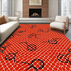 Crimson Net Swirls Rug
