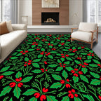 Winter Holly and Berry Arrangement Rug