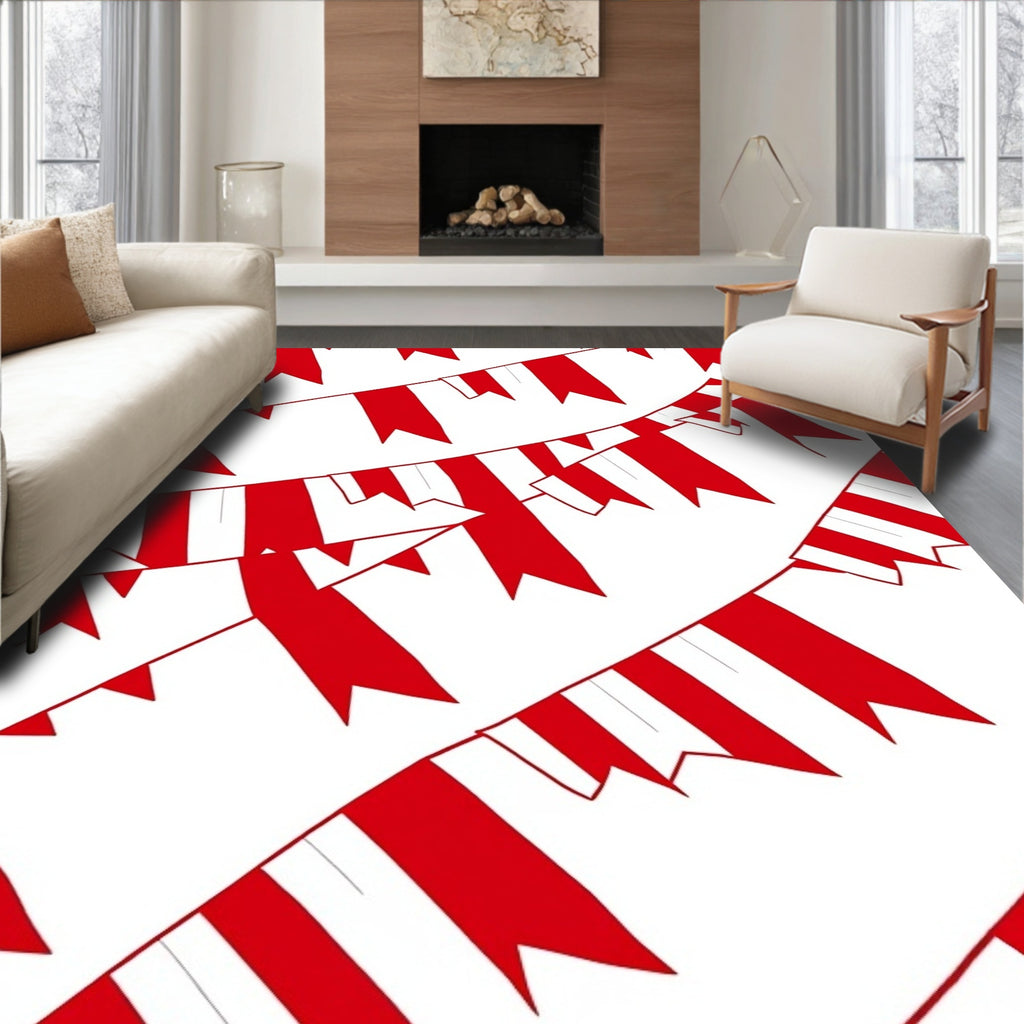 Crimson Bunting Flags Party Repeating Rug