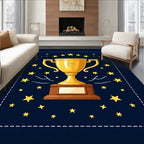 Golden Trophy Stars Night Rug