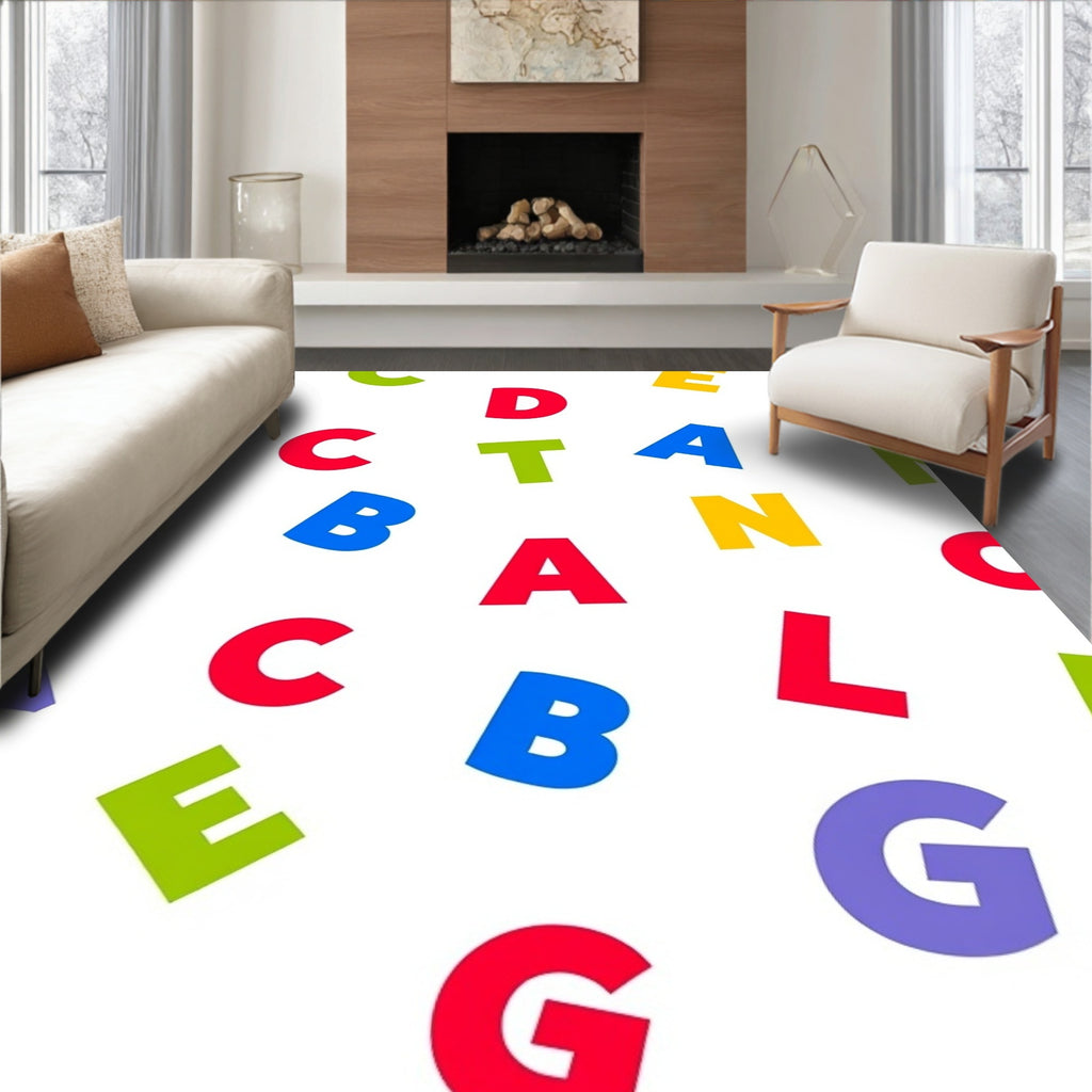 Colorful Alphabet Scatter Rug