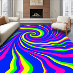 Bright Swirling Neon Waves Rug