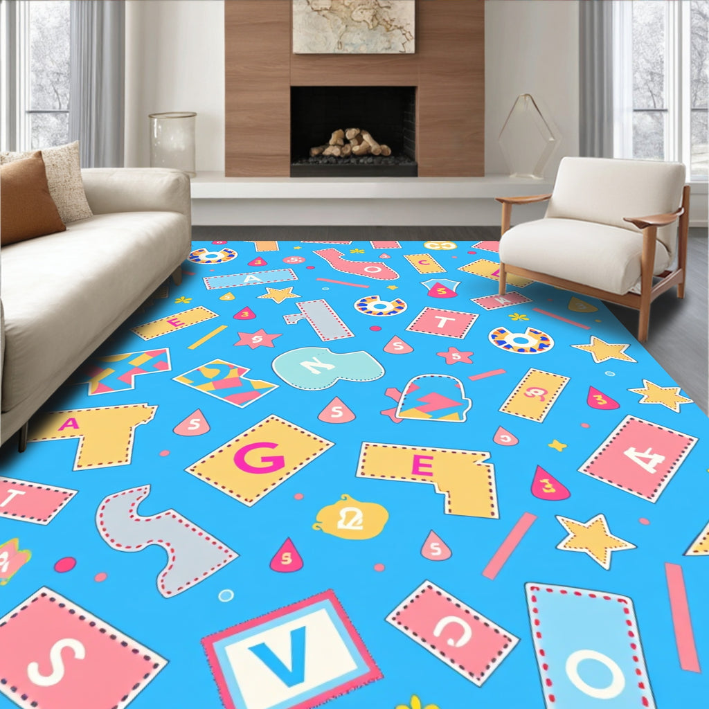 Quirky Alphabet Collage Rug
