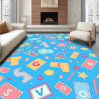 Quirky Alphabet Collage Rug