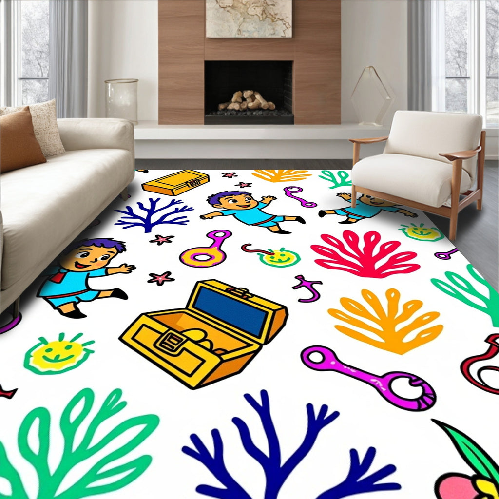 Playful Kids Treasure Coral Garden Rug