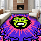 Fierce Lime Gorilla Starburst Swirl Rug