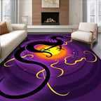 Mystic Black Dragon Purple Swirl Rug