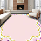 Whimsical Pink Unicorn Star Swirl Rug