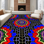 Vibrant Kaleidoscopic Medallion Jewel Tone Rug